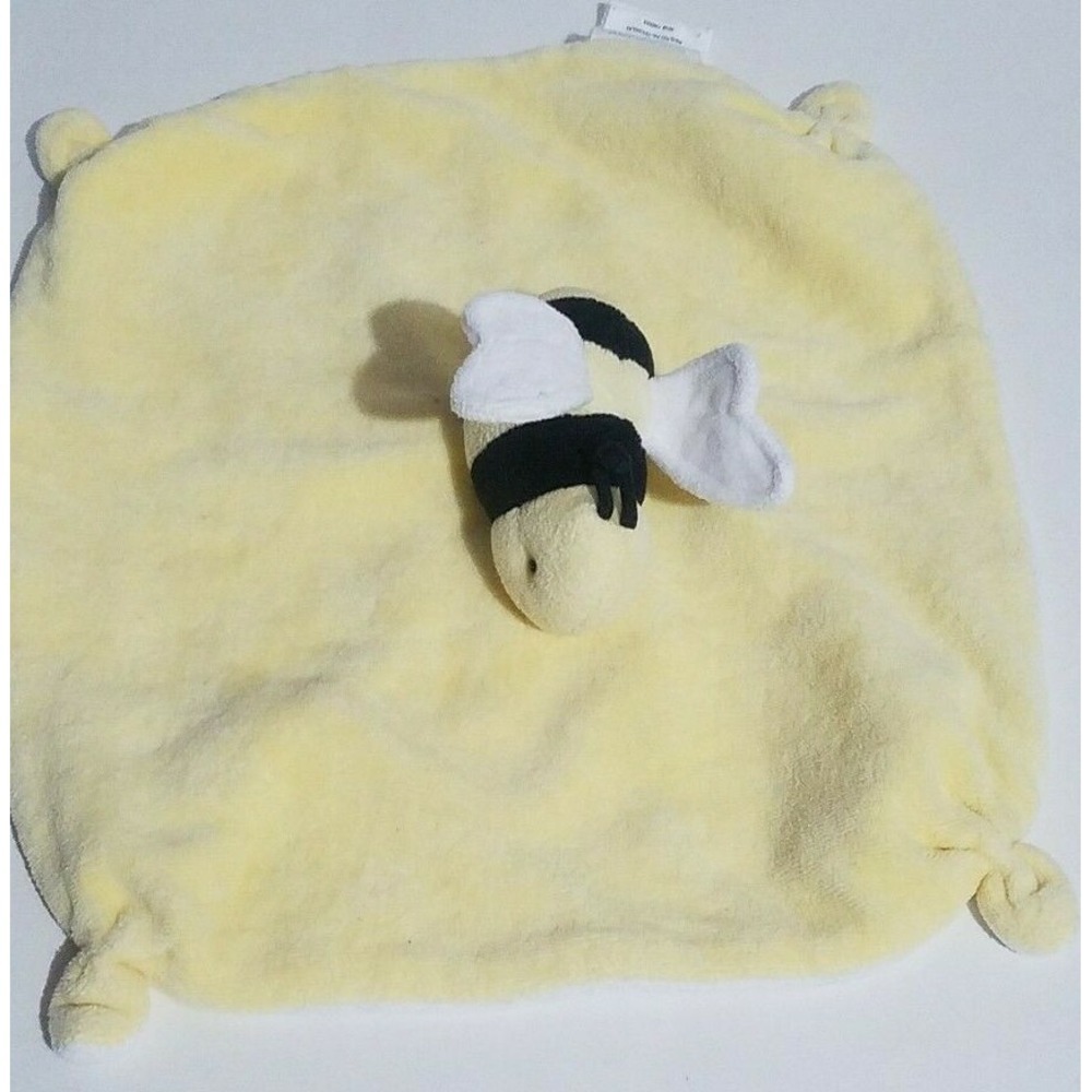 Burt's Bees Bumblebee Plush Baby Lovey Security Blanket Toy Yellow Black White